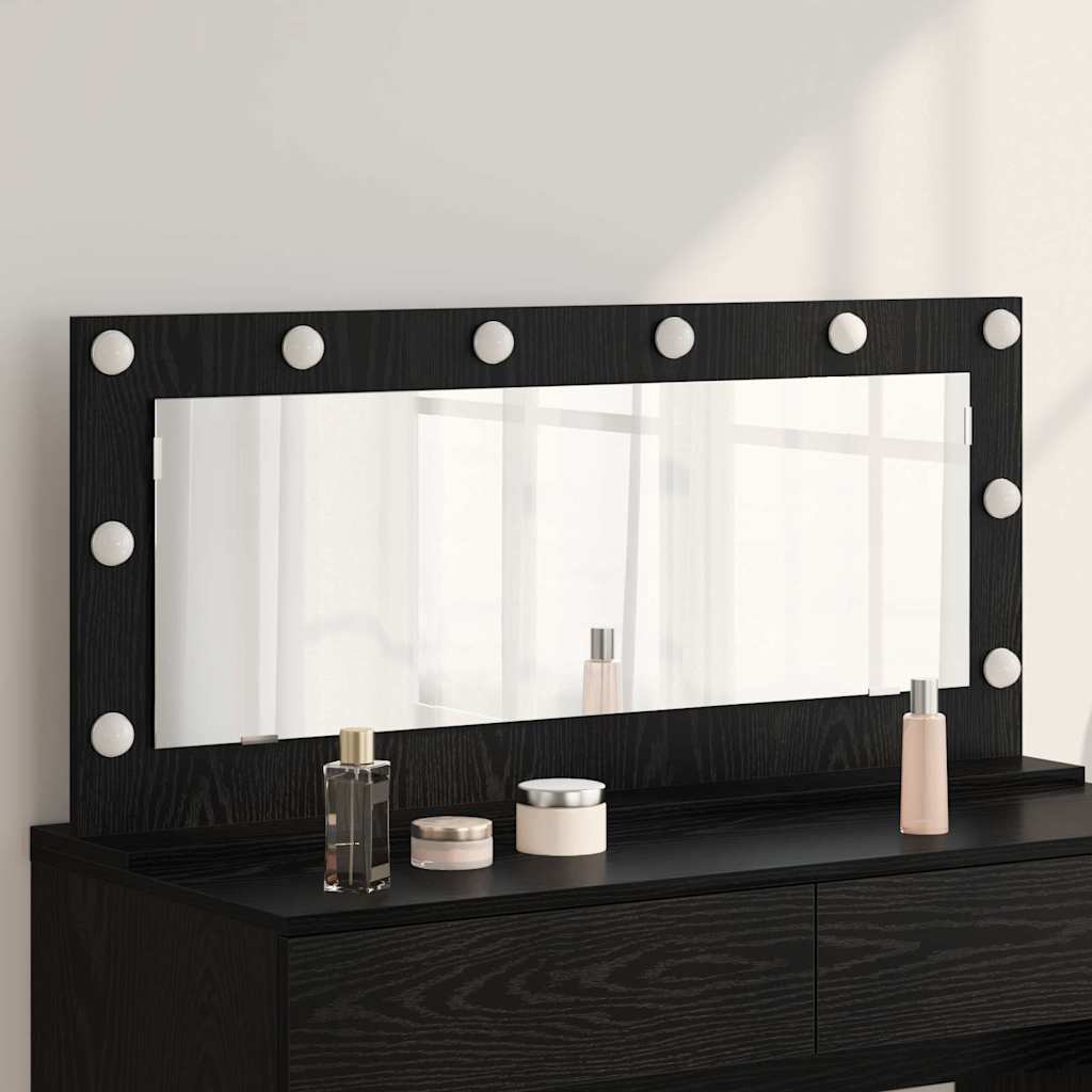 vidaXL Vanity Mirror Black Oak 100 x 45 x 18 cm Rectangular 1