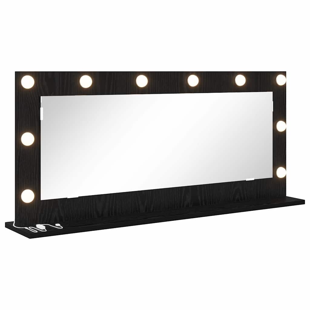 vidaXL Vanity Mirror Black Oak 100 x 45 x 18 cm Rectangular 2