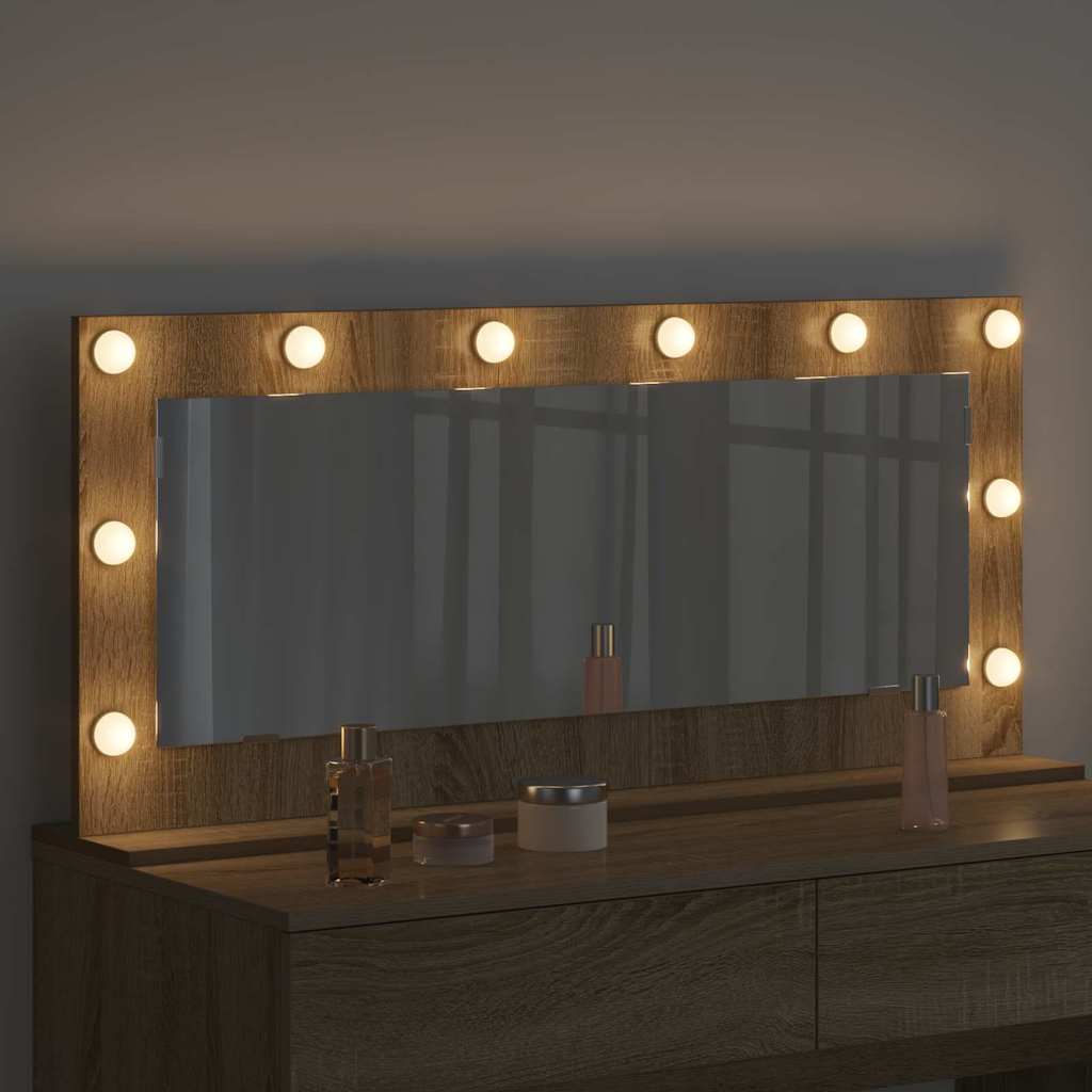 vidaXL Vanity Mirror Sonoma Oak 100 x 45 x 18 cm Rectangular 3
