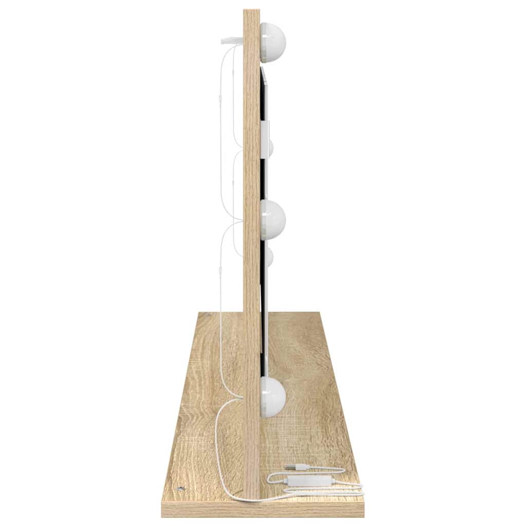 vidaXL Vanity Mirror Sonoma Oak 100 x 45 x 18 cm Rectangular 5