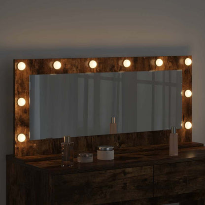 vidaXL Vanity Mirror Smoked Oak 100 x 45 x 18 cm Rectangular 3