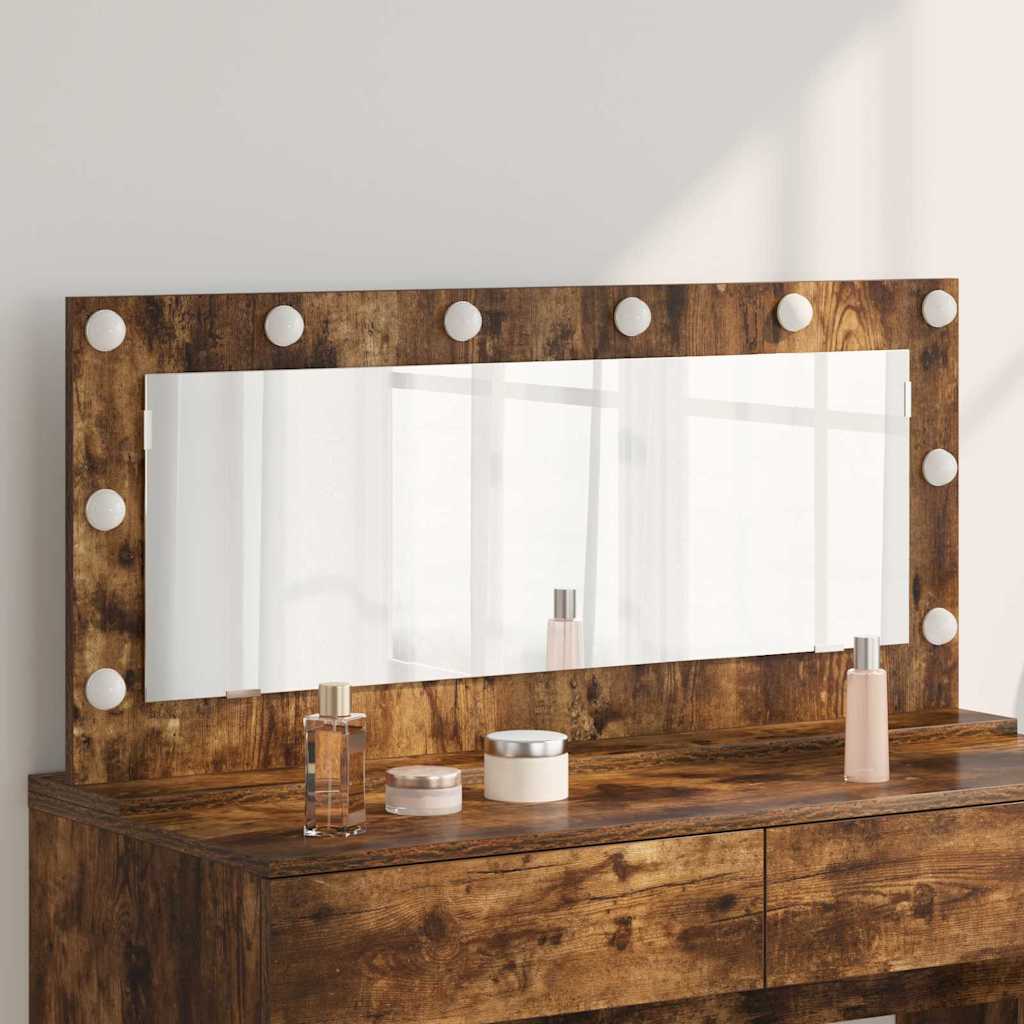 vidaXL Vanity Mirror Smoked Oak 100 x 45 x 18 cm Rectangular 1
