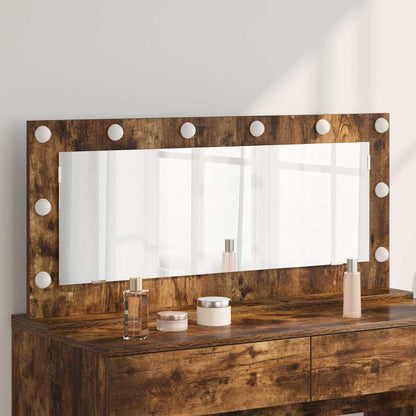 vidaXL Vanity Mirror Smoked Oak 100 x 45 x 18 cm Rectangular 1