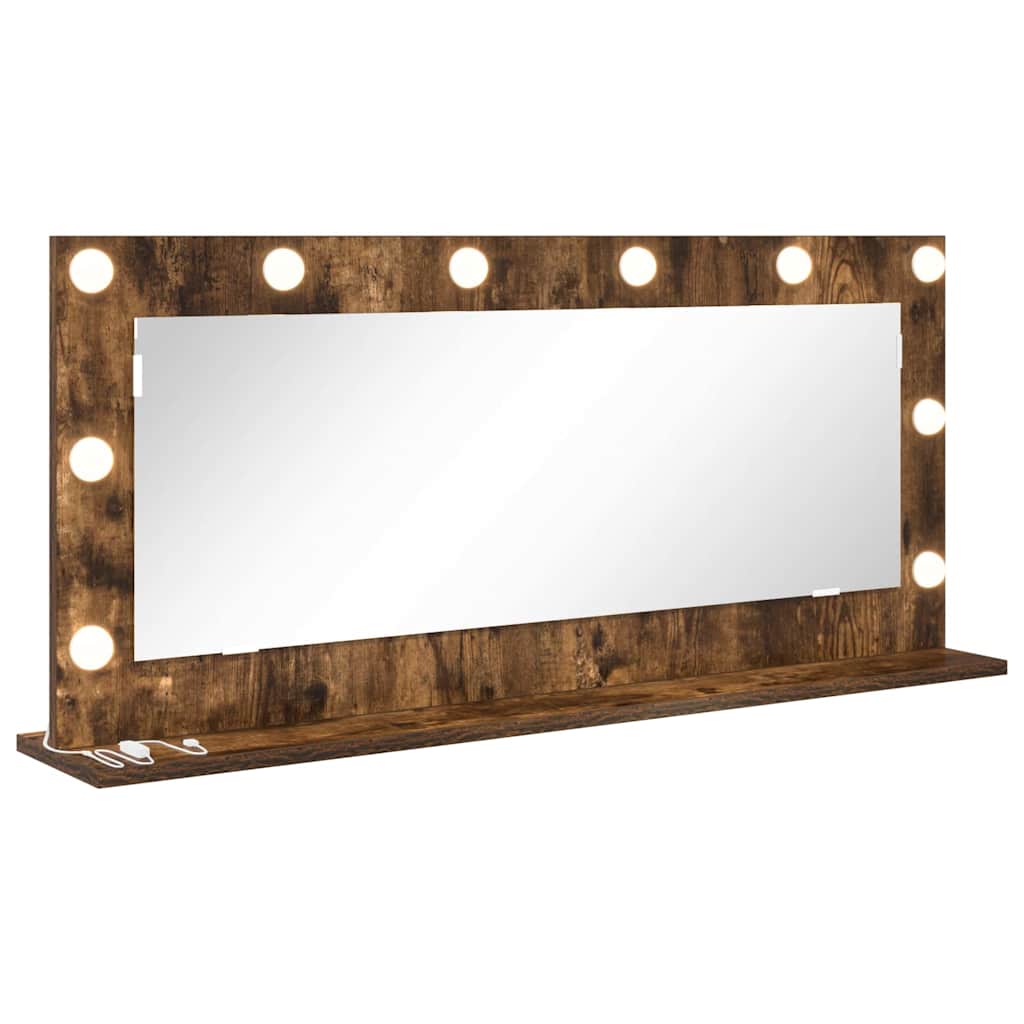 vidaXL Vanity Mirror Smoked Oak 100 x 45 x 18 cm Rectangular 2