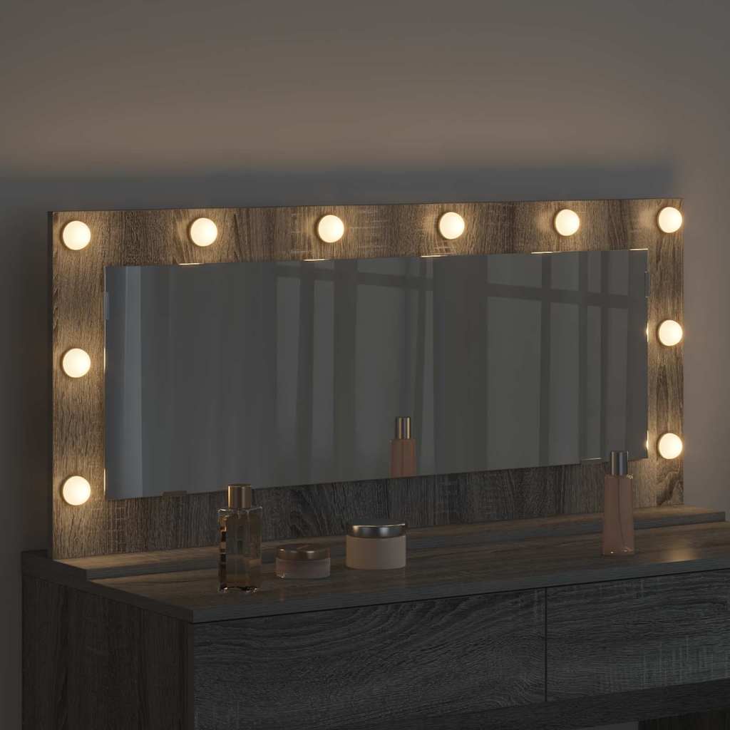 vidaXL Vanity Mirror Grey Sonoma 100 x 45 x 18 cm Rectangular 3