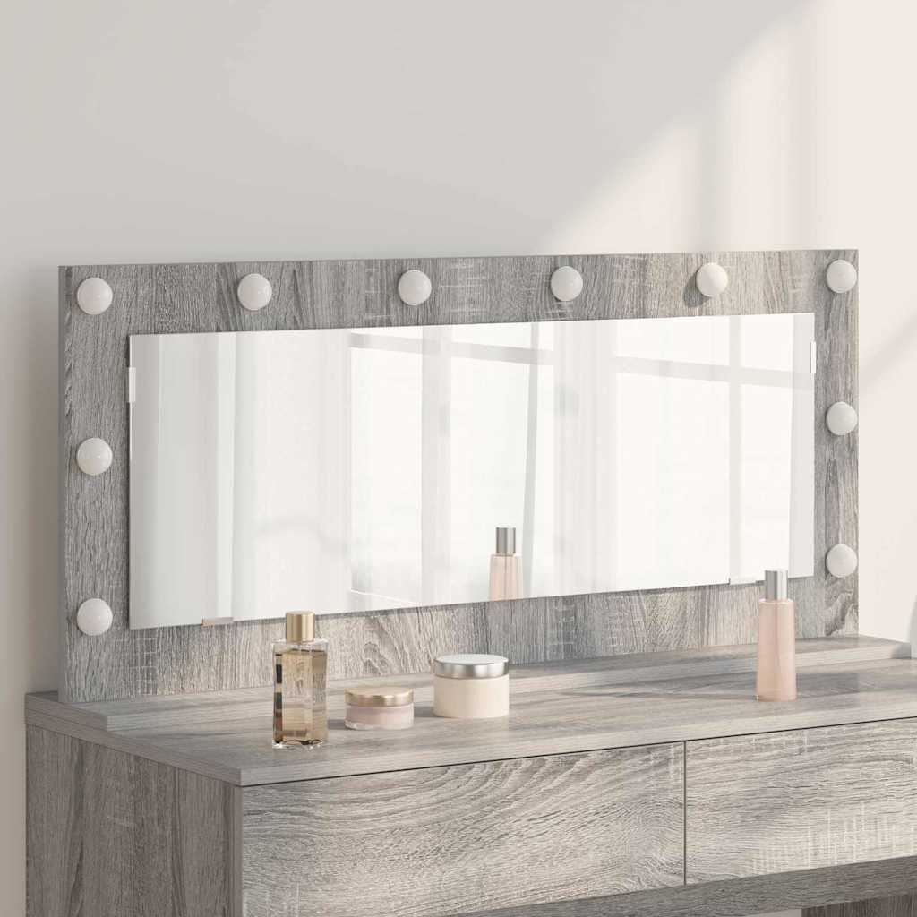 vidaXL Vanity Mirror Grey Sonoma 100 x 45 x 18 cm Rectangular 1