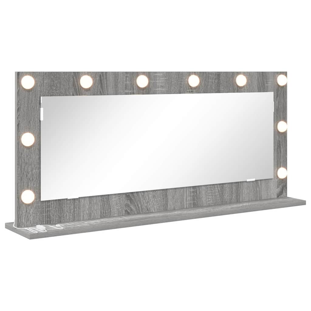 vidaXL Vanity Mirror Grey Sonoma 100 x 45 x 18 cm Rectangular 2
