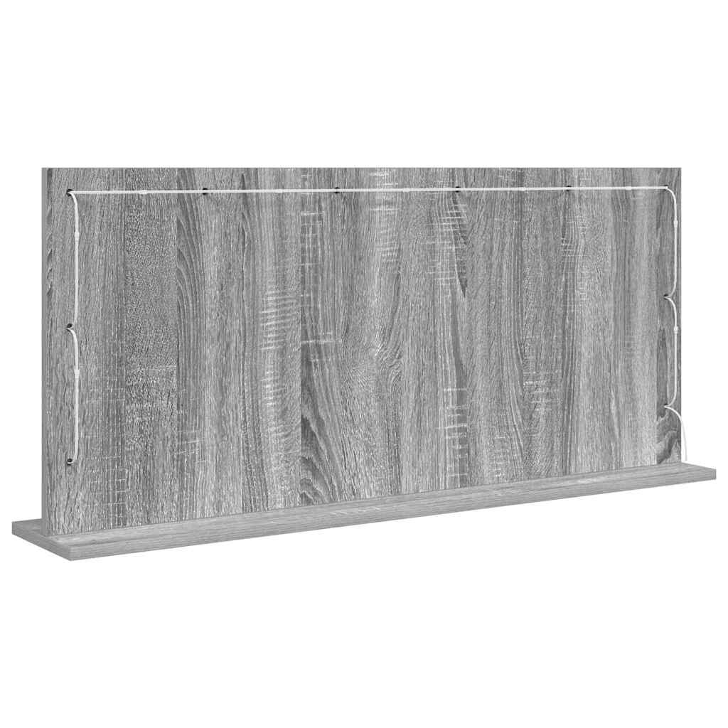vidaXL Vanity Mirror Grey Sonoma 100 x 45 x 18 cm Rectangular 6