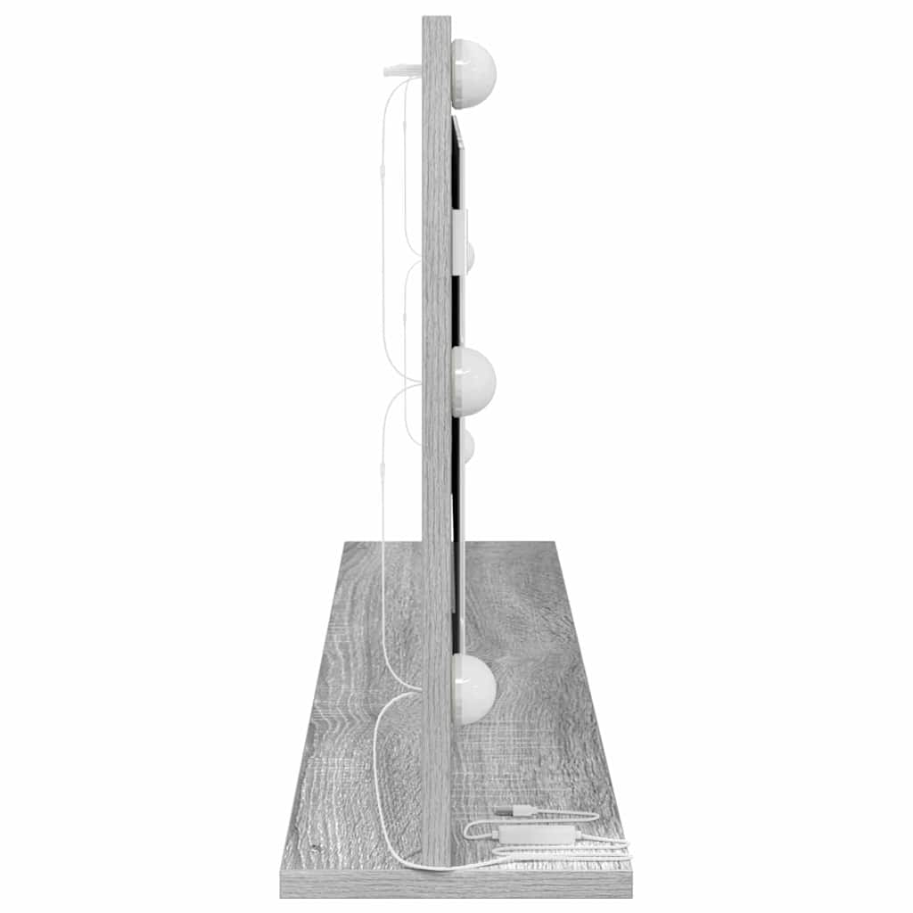vidaXL Vanity Mirror Grey Sonoma 100 x 45 x 18 cm Rectangular 5