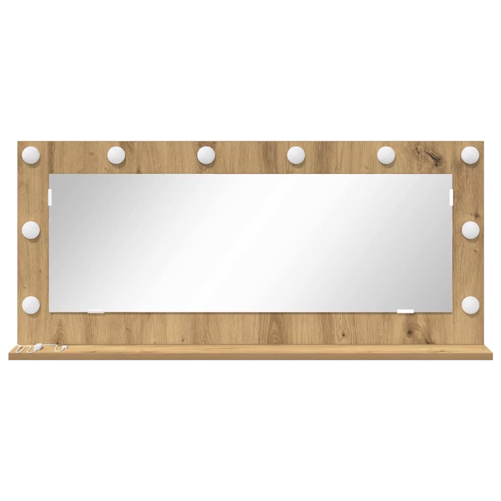 vidaXL Vanity Mirror Artisan Oak 100 x 45 x 18 cm Rectangular 4