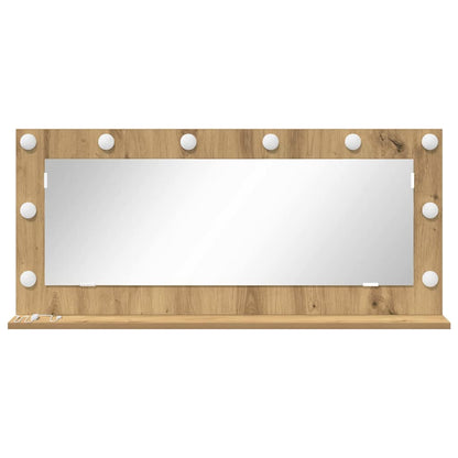 vidaXL Vanity Mirror Artisan Oak 100 x 45 x 18 cm Rectangular 4