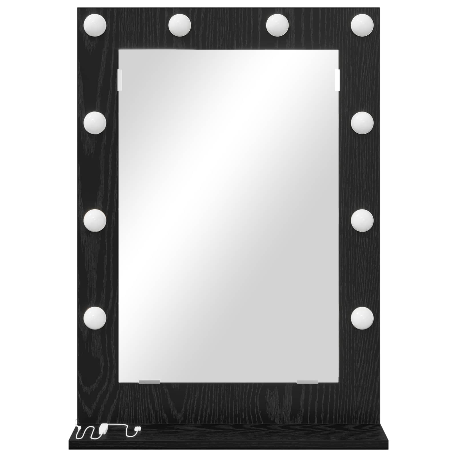 vidaXL Vanity Mirror Black Oak 70 x 50 x 18 cm Rectangular 4