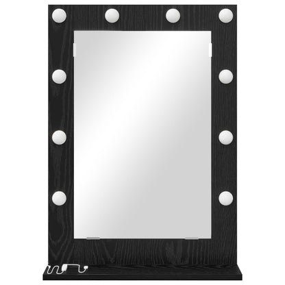 vidaXL Vanity Mirror Black Oak 70 x 50 x 18 cm Rectangular 4