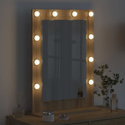 vidaXL Vanity Mirror Sonoma Oak 70 x 50 x 18 cm Rectangular 3