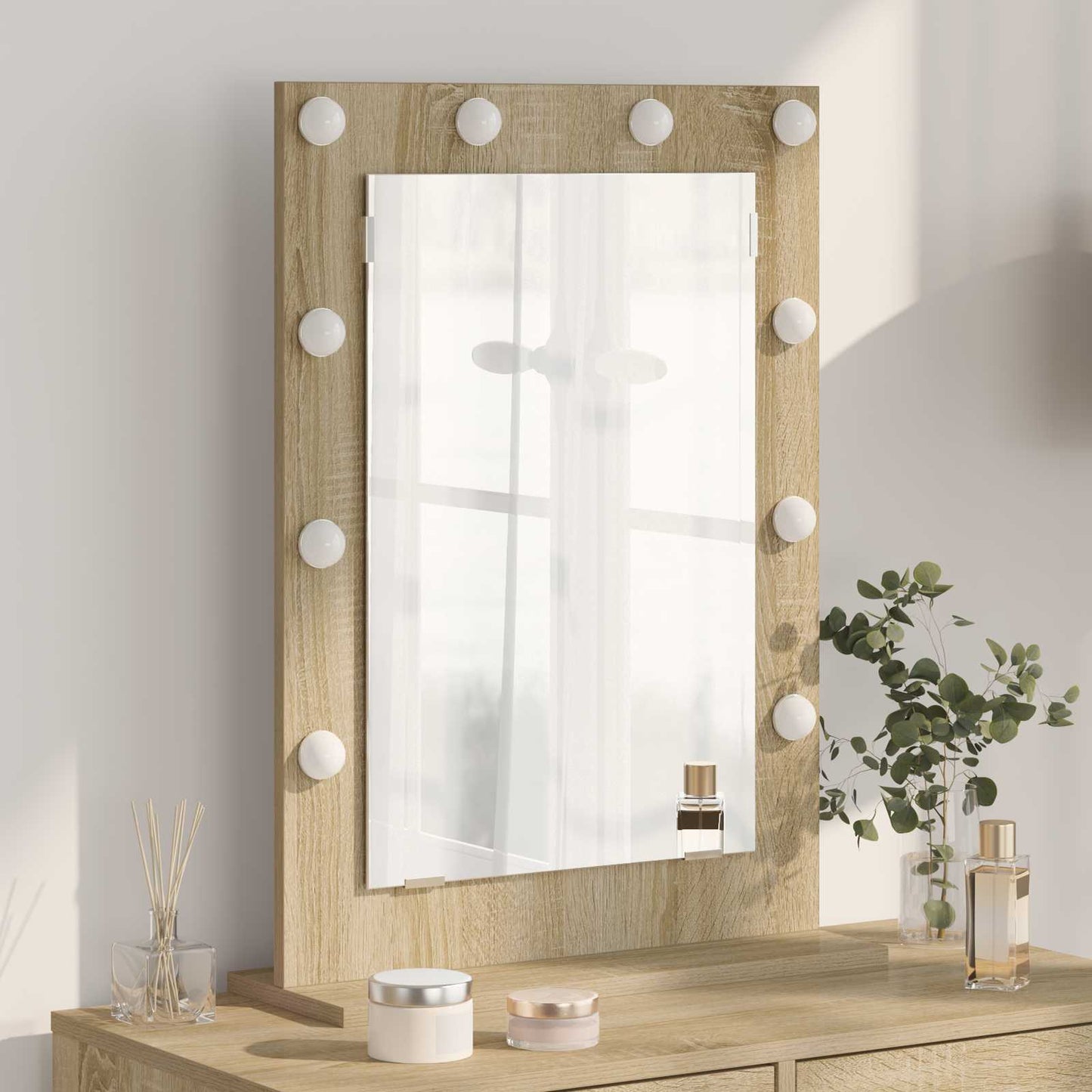 vidaXL Vanity Mirror Sonoma Oak 70 x 50 x 18 cm Rectangular 1