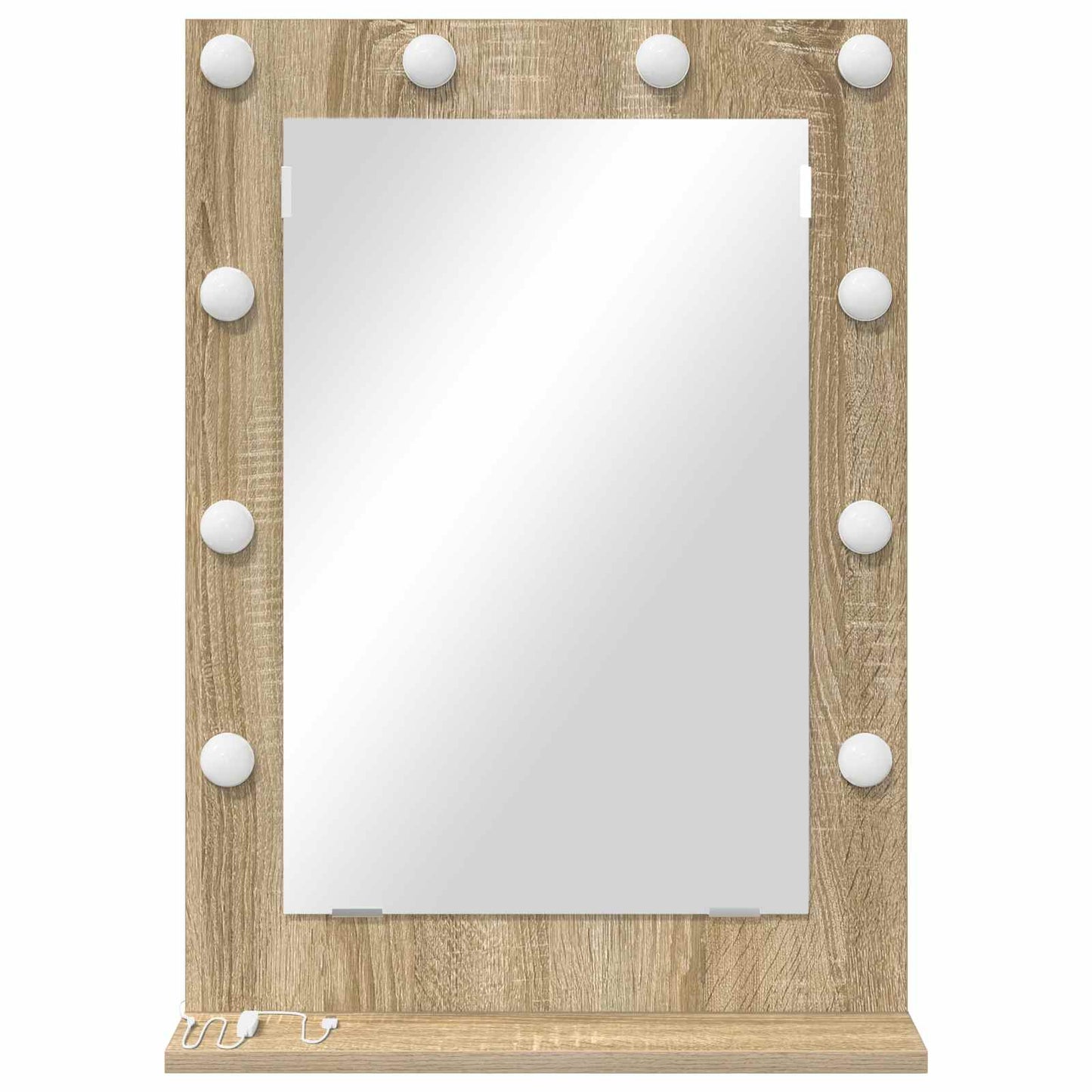 vidaXL Vanity Mirror Sonoma Oak 70 x 50 x 18 cm Rectangular 4