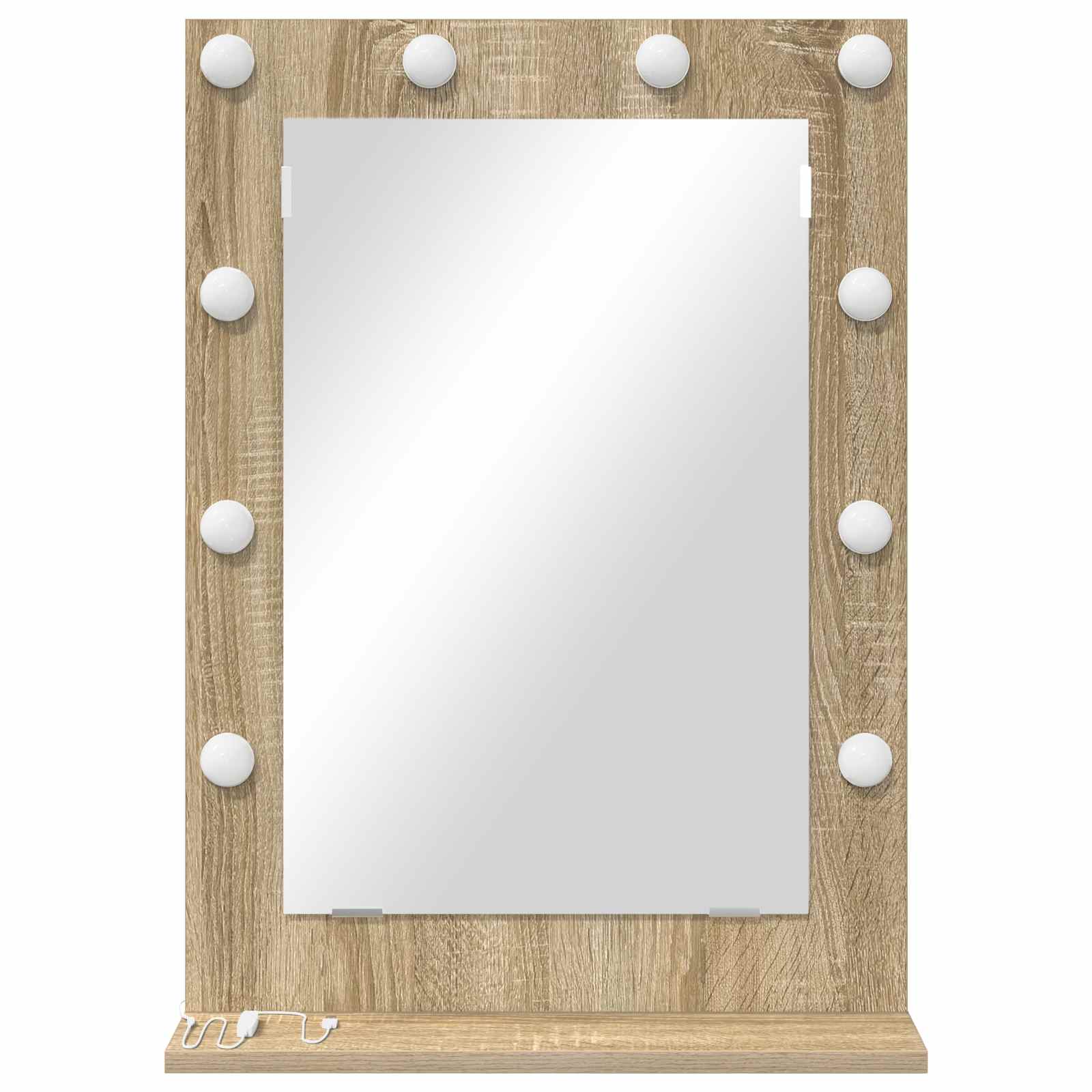 vidaXL Vanity Mirror Sonoma Oak 70 x 50 x 18 cm Rectangular 4