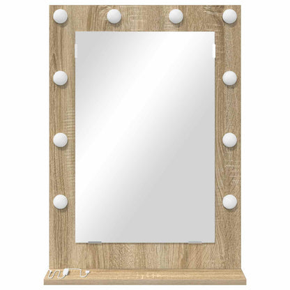 vidaXL Vanity Mirror Sonoma Oak 70 x 50 x 18 cm Rectangular 4