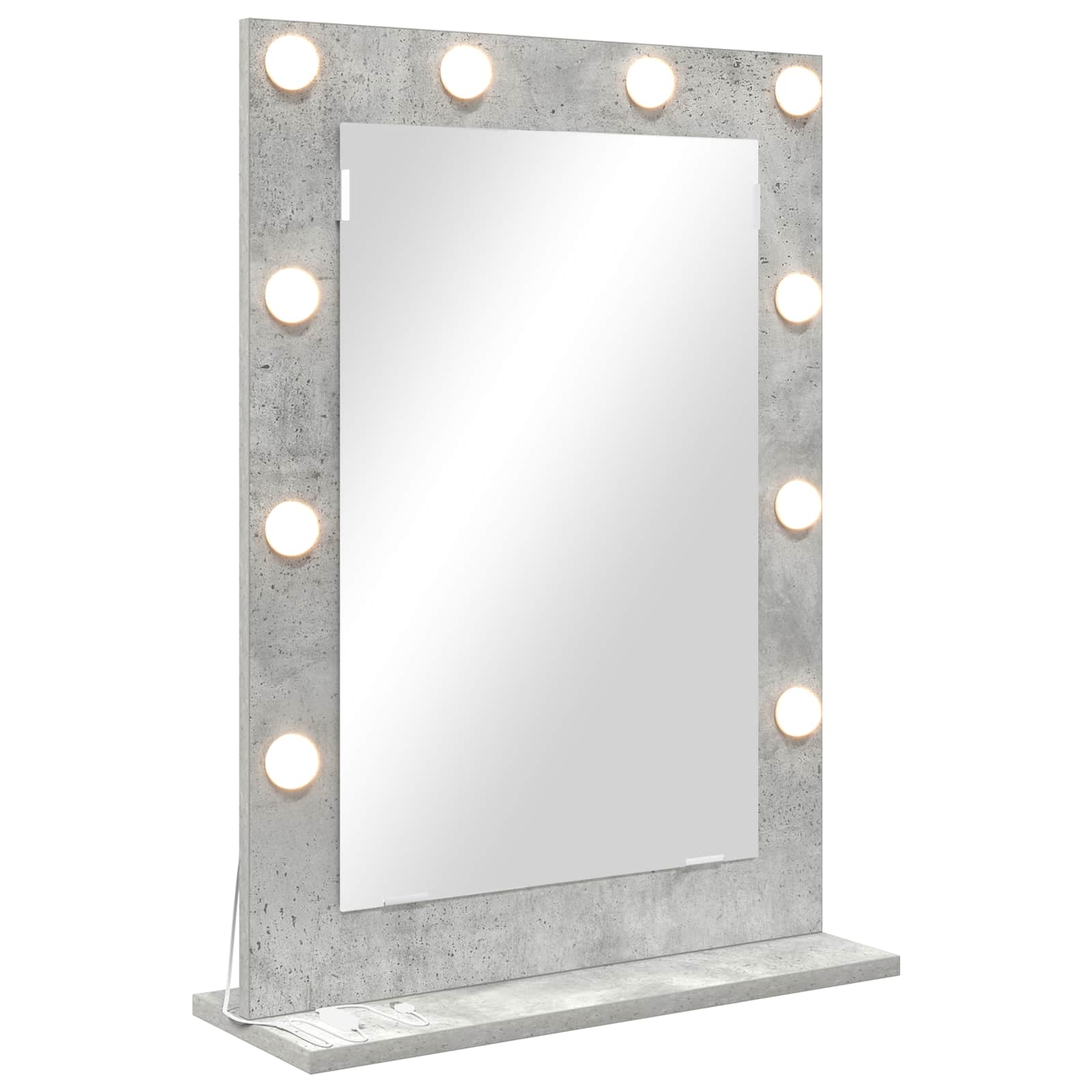 vidaXL Vanity Mirror Concrete Grey 70 x 50 x 18 cm Rectangular 2