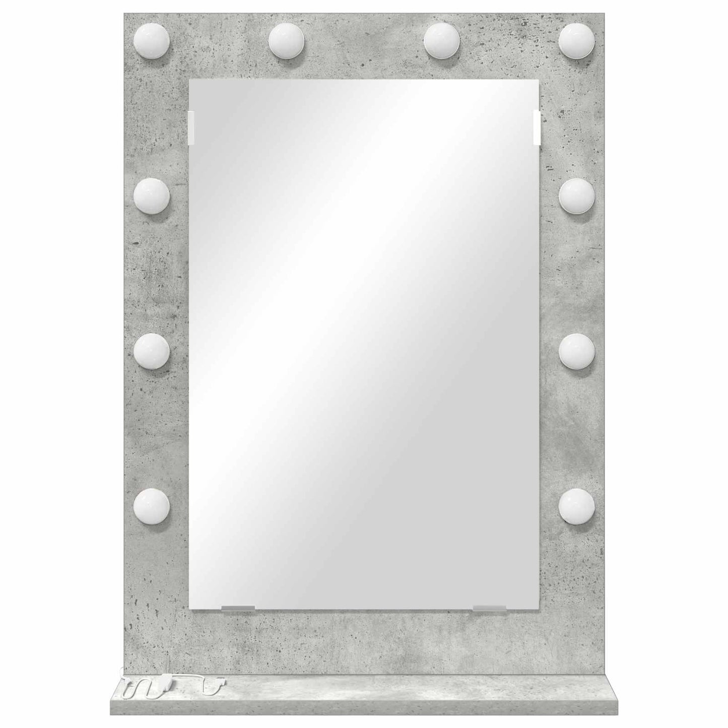 vidaXL Vanity Mirror Concrete Grey 70 x 50 x 18 cm Rectangular 4