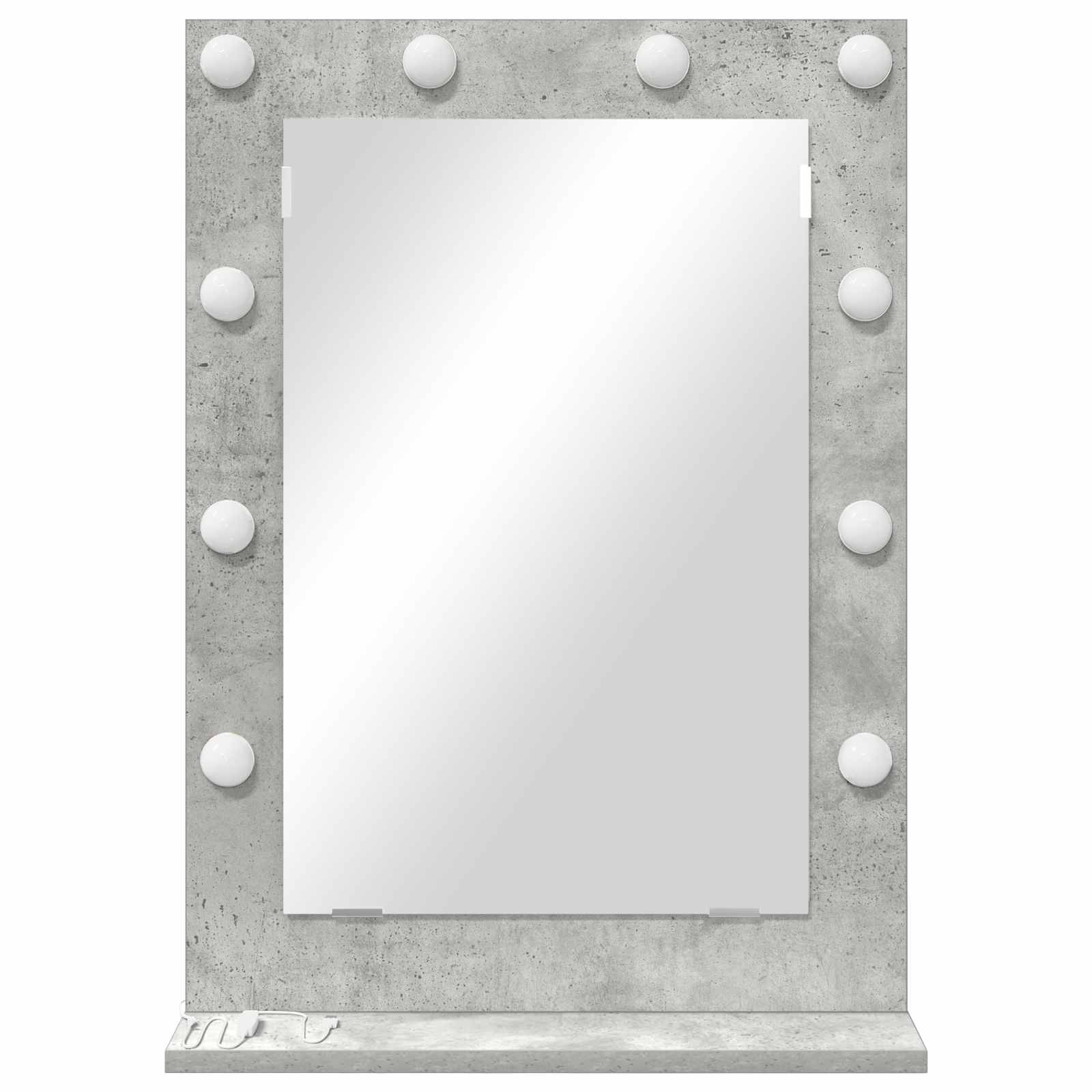 vidaXL Vanity Mirror Concrete Grey 70 x 50 x 18 cm Rectangular 4