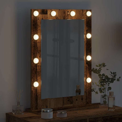 vidaXL Vanity Mirror Smoked Oak 70 x 50 x 18 cm Rectangular 3