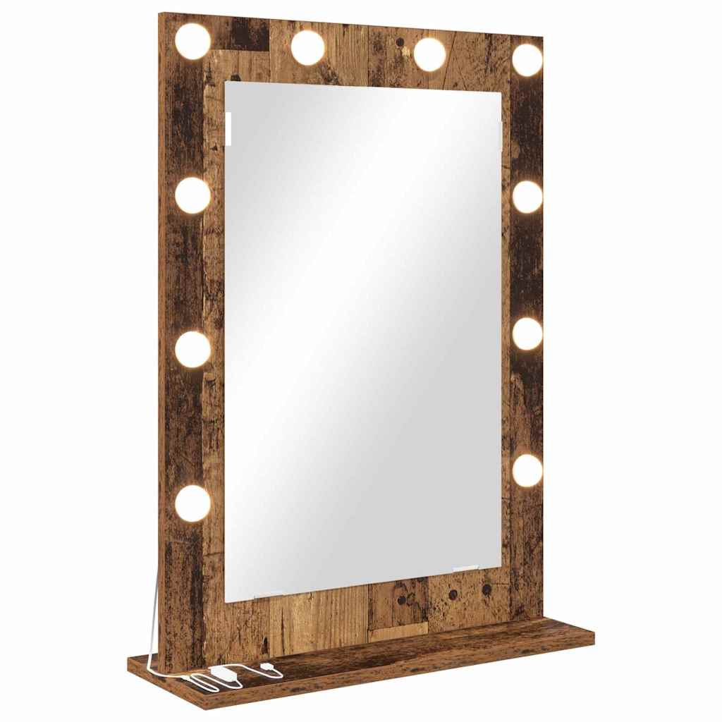 vidaXL Vanity Mirror Smoked Oak 70 x 50 x 18 cm Rectangular 2