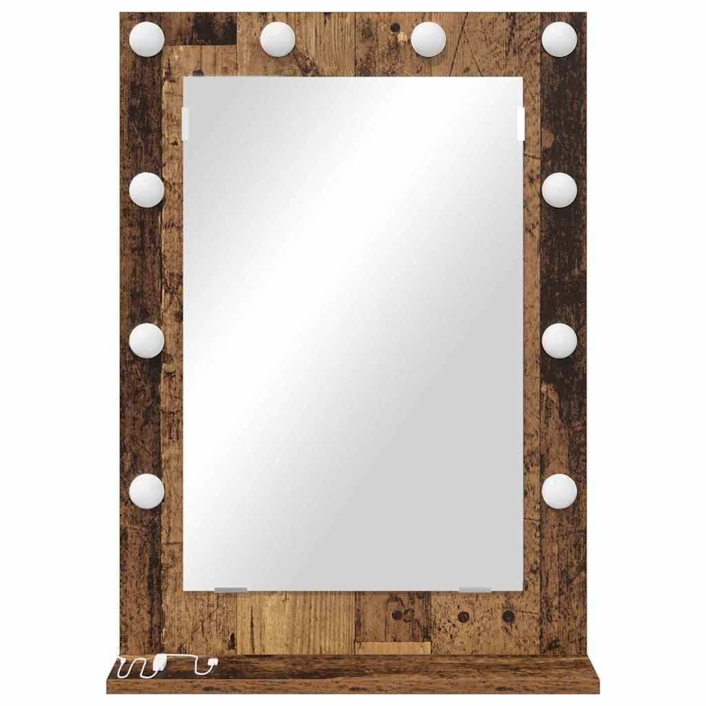 vidaXL Vanity Mirror Smoked Oak 70 x 50 x 18 cm Rectangular 4