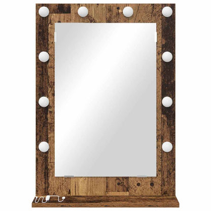 vidaXL Vanity Mirror Smoked Oak 70 x 50 x 18 cm Rectangular 4