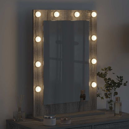 vidaXL Vanity Mirror Grey Sonoma 70 x 50 x 18 cm Rectangular 3