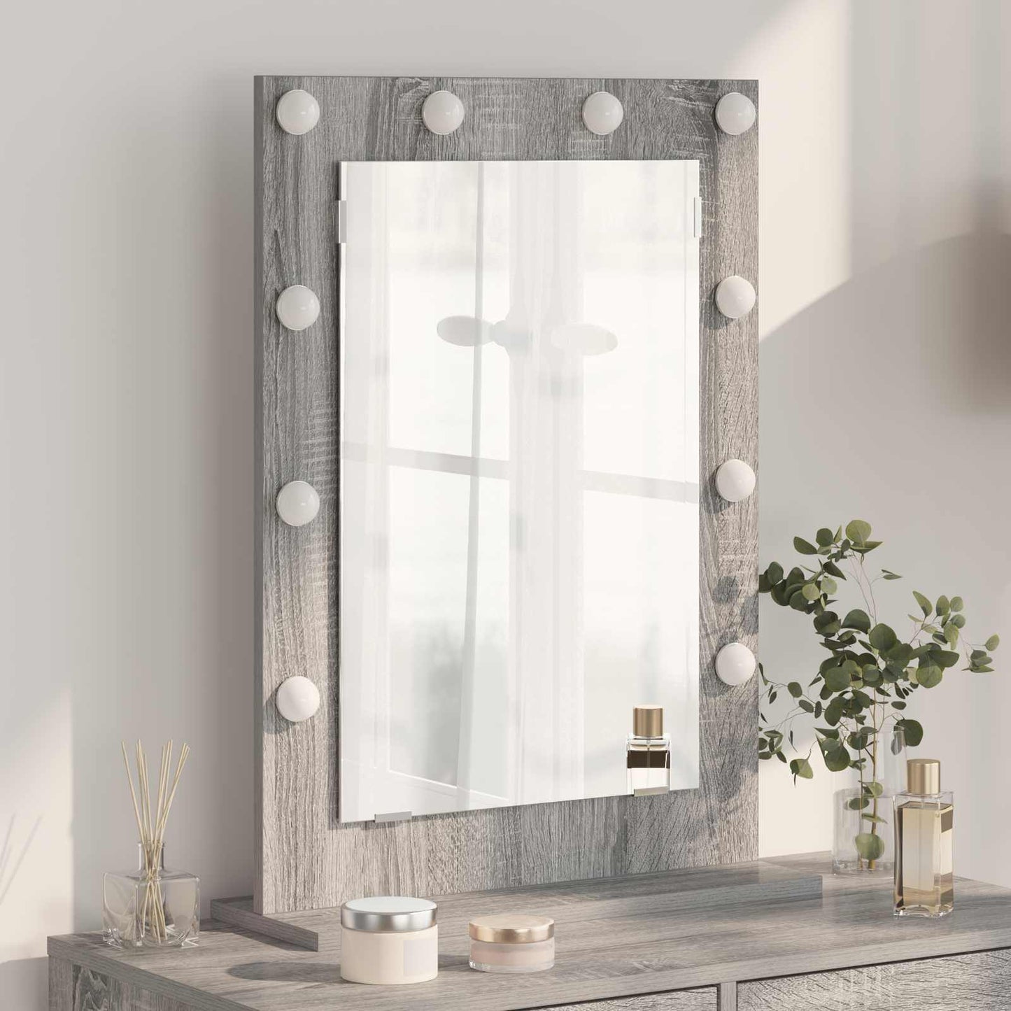 vidaXL Vanity Mirror Grey Sonoma 70 x 50 x 18 cm Rectangular 1