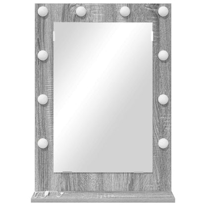vidaXL Vanity Mirror Grey Sonoma 70 x 50 x 18 cm Rectangular 4