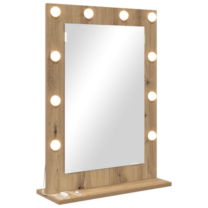 vidaXL Vanity Mirror Artisan Oak 70 x 50 x 18 cm Rectangular 2