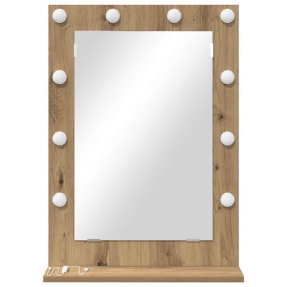 vidaXL Vanity Mirror Artisan Oak 70 x 50 x 18 cm Rectangular 4