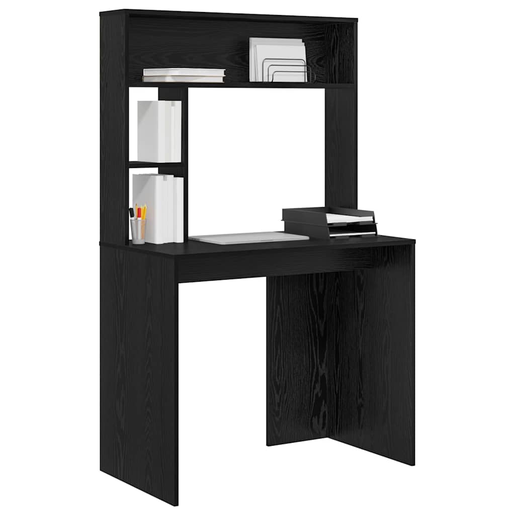vidaXL Desk Black Oak 91 x 50 x 149 cm Engineered Wood 3