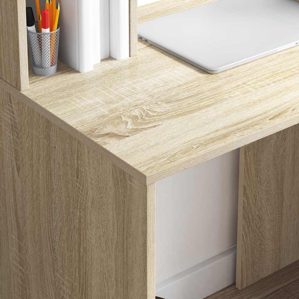 vidaXL Desk Sonoma Oak 91 x 50 x 149 cm Engineered Wood 4