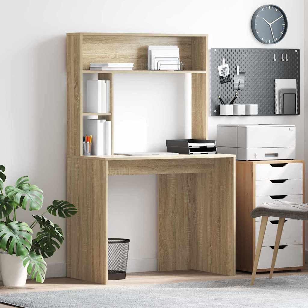 vidaXL Desk Sonoma Oak 91 x 50 x 149 cm Engineered Wood 1