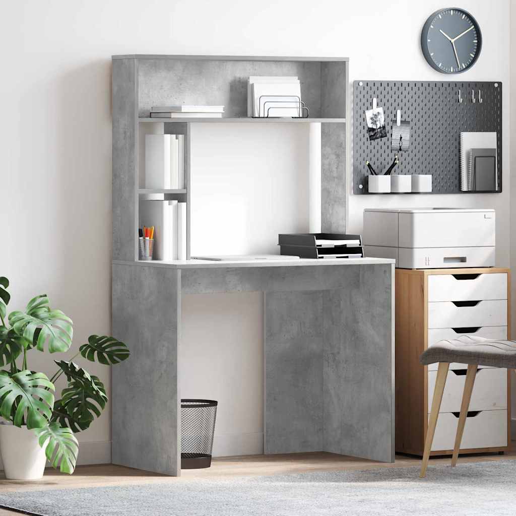 vidaXL Desk Concrete Grey 91 x 50 x 149 cm Engineered Wood 1