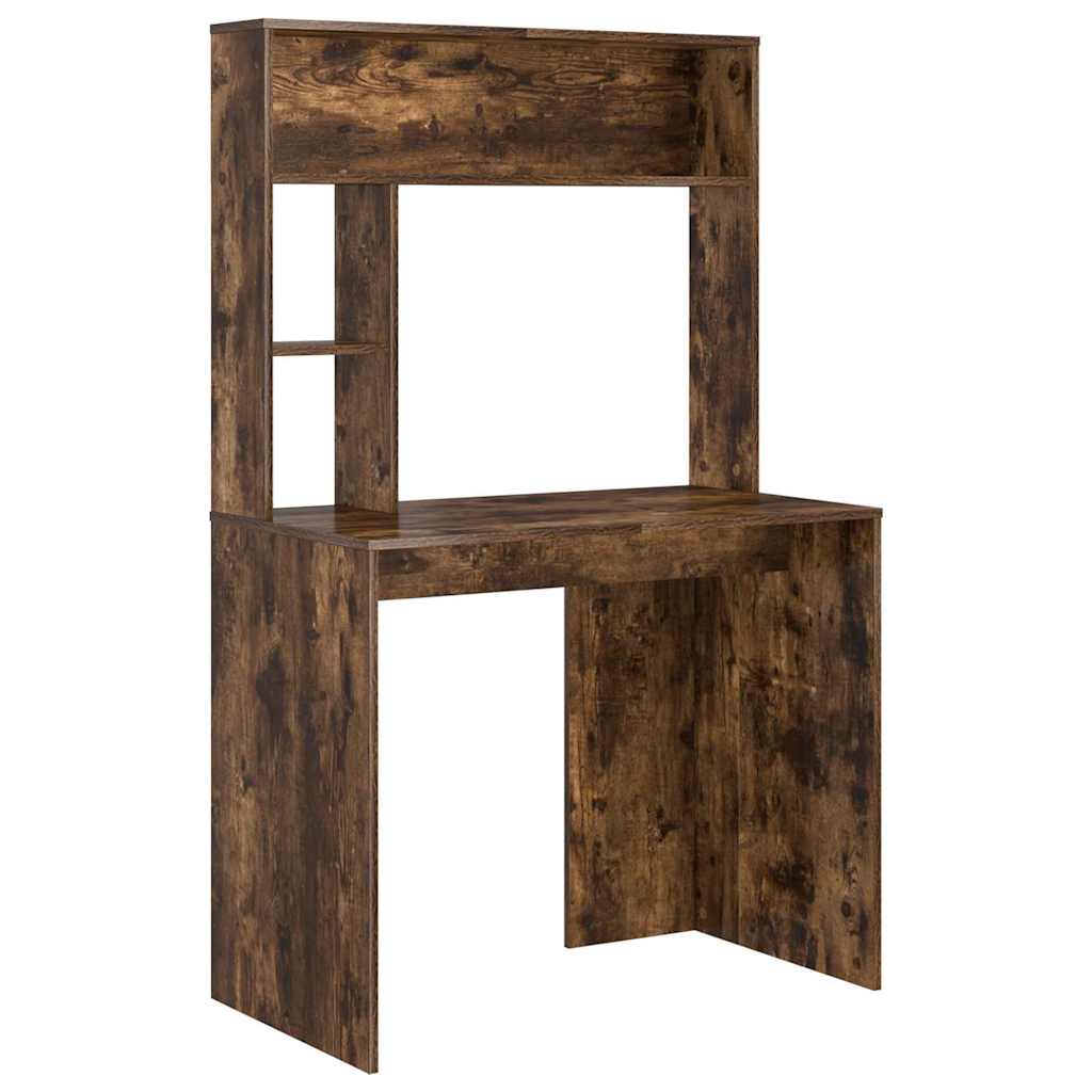 vidaXL Desk Smoked Oak 91 x 50 x 149 cm Engineered Wood 2