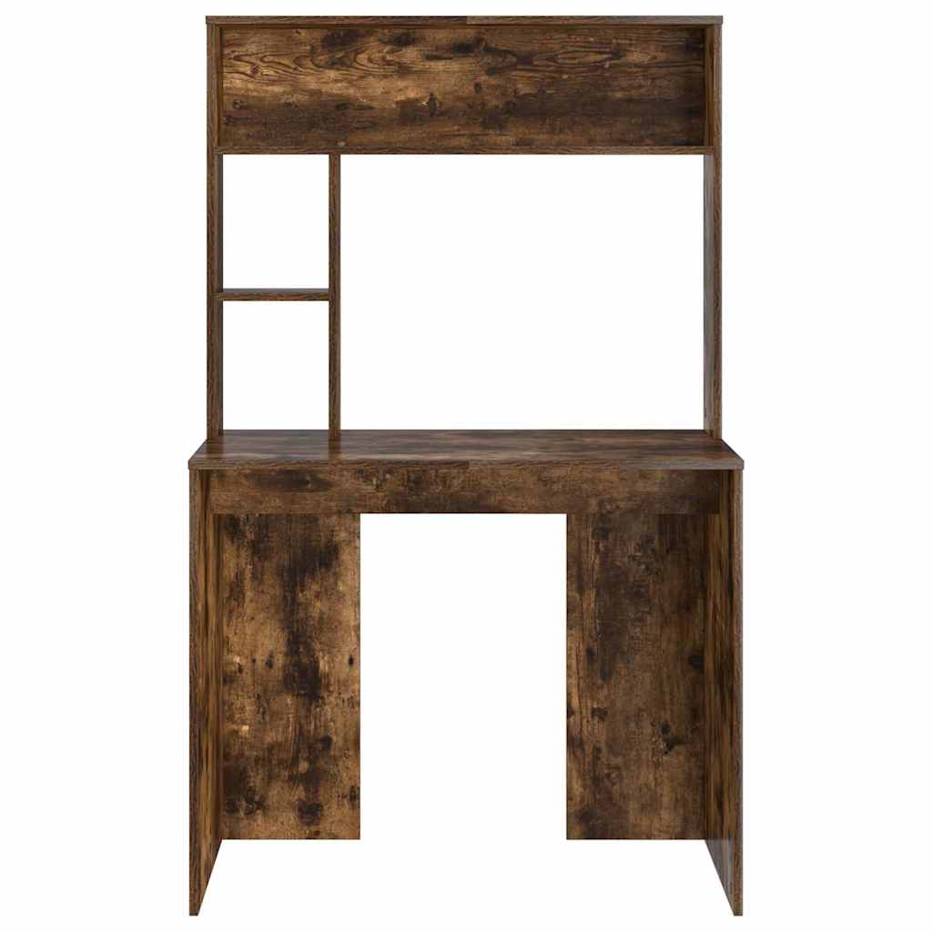 vidaXL Desk Smoked Oak 91 x 50 x 149 cm Engineered Wood 5