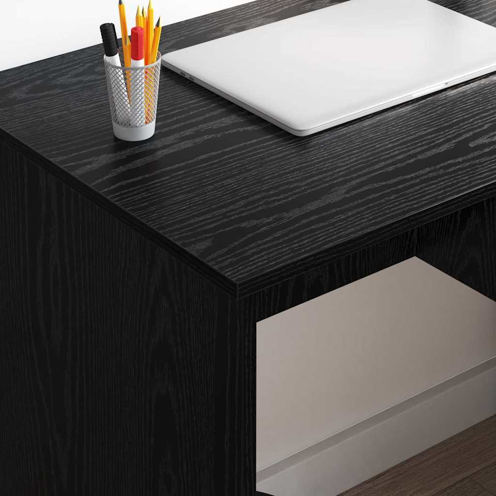 vidaXL Desk Black Oak 90 x 49 x 75 cm Engineered Wood 4