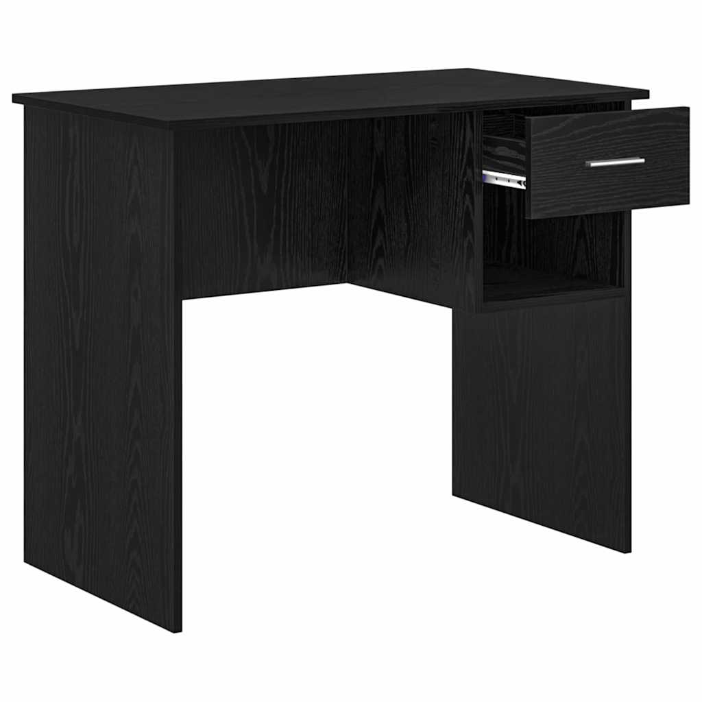 vidaXL Desk Black Oak 90 x 49 x 75 cm Engineered Wood 5