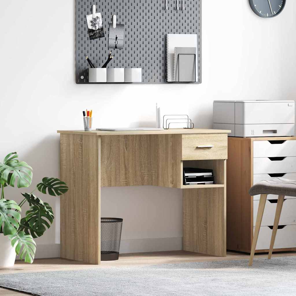 vidaXL Desk Sonoma Oak 90 x 49 x 75 cm Engineered Wood 1