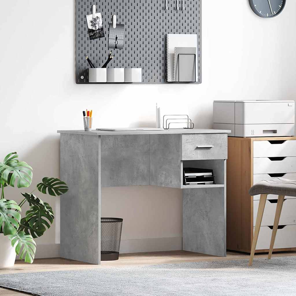 vidaXL Desk Concrete Grey 90 x 49 x 75 cm Engineered Wood 1