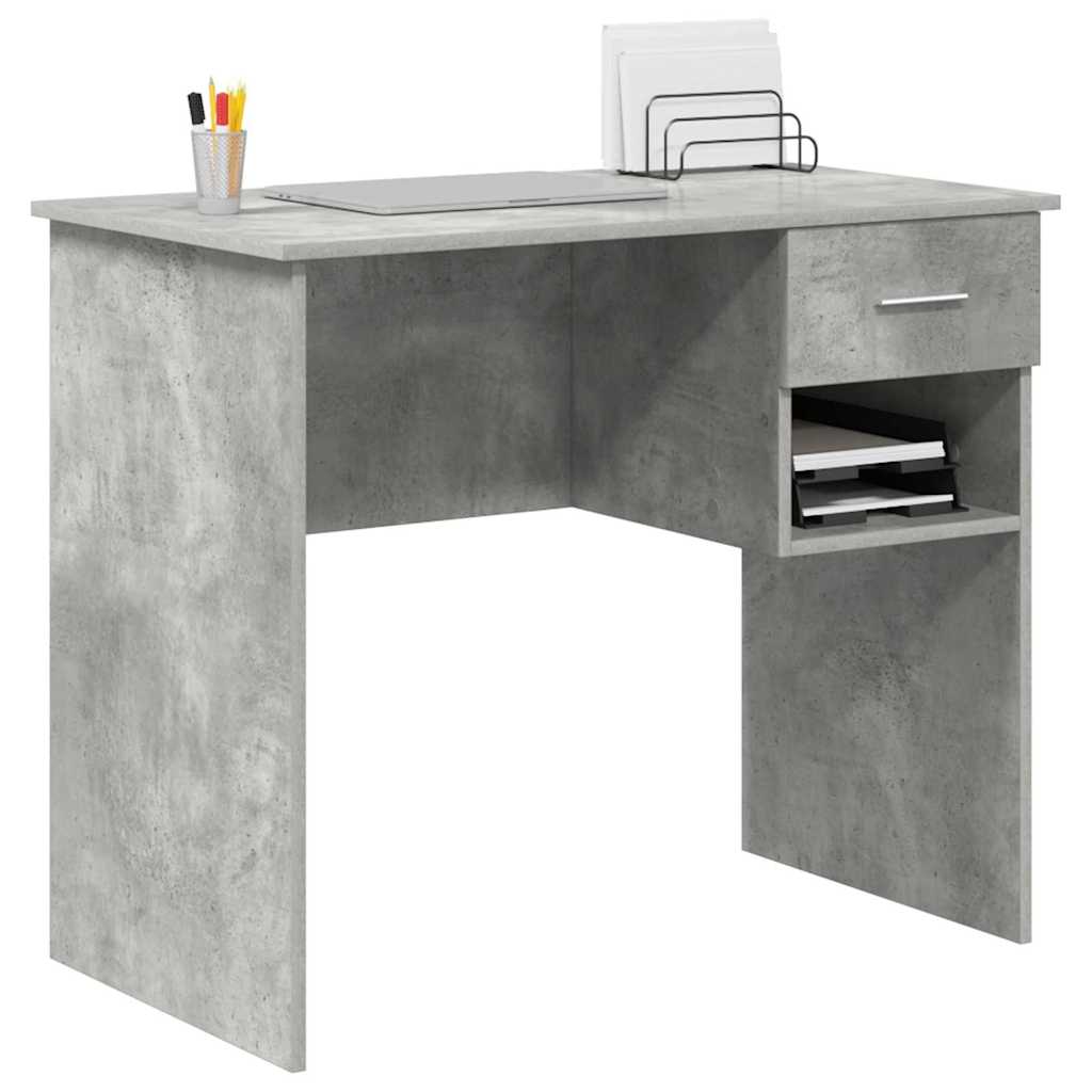 vidaXL Desk Concrete Grey 90 x 49 x 75 cm Engineered Wood 3