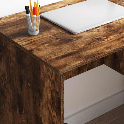 vidaXL Desk Smoked Oak 90 x 49 x 75 cm Engineered Wood 4