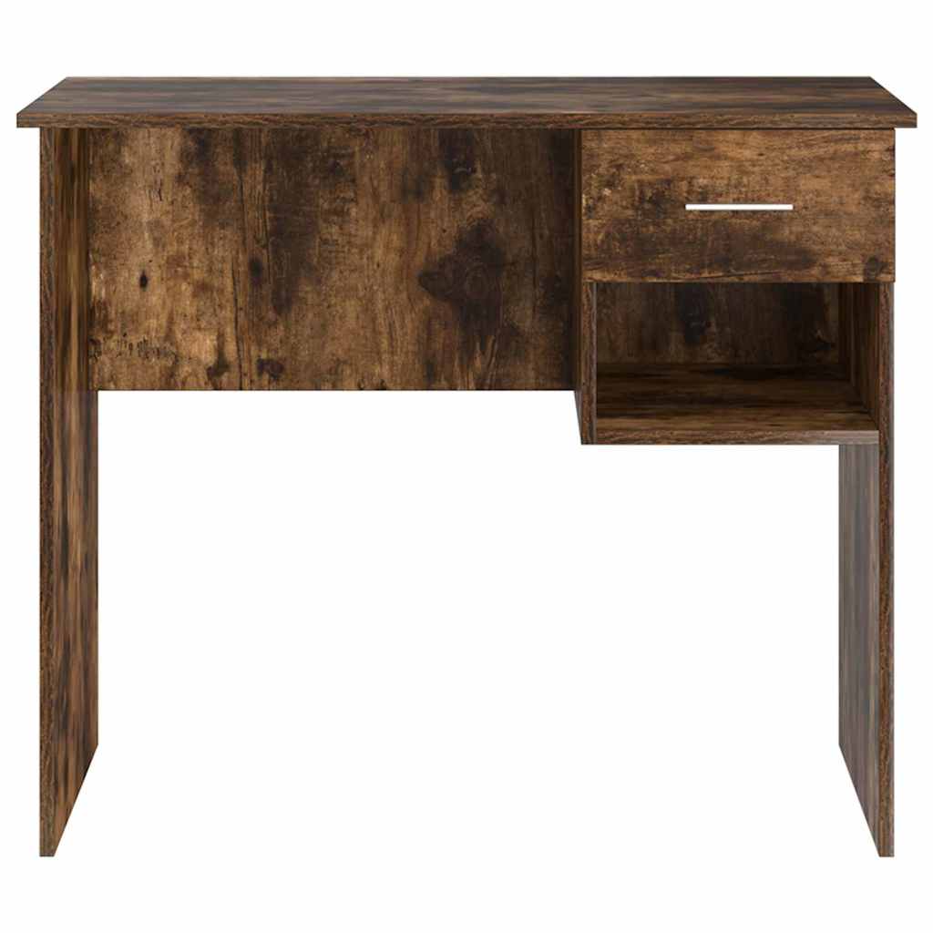 vidaXL Desk Smoked Oak 90 x 49 x 75 cm Engineered Wood 6