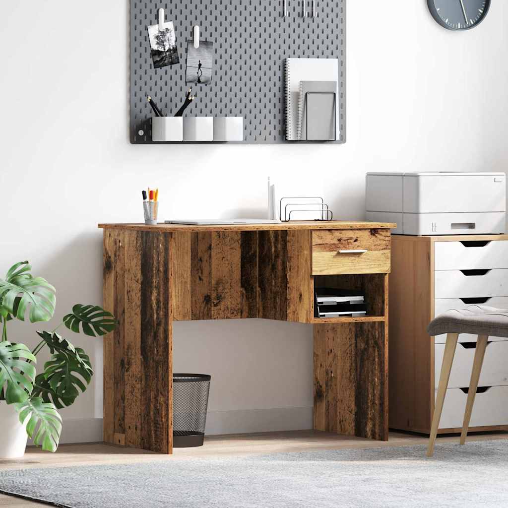 vidaXL Desk Old Wood 90 x 49 x 75 cm Engineered Wood 1