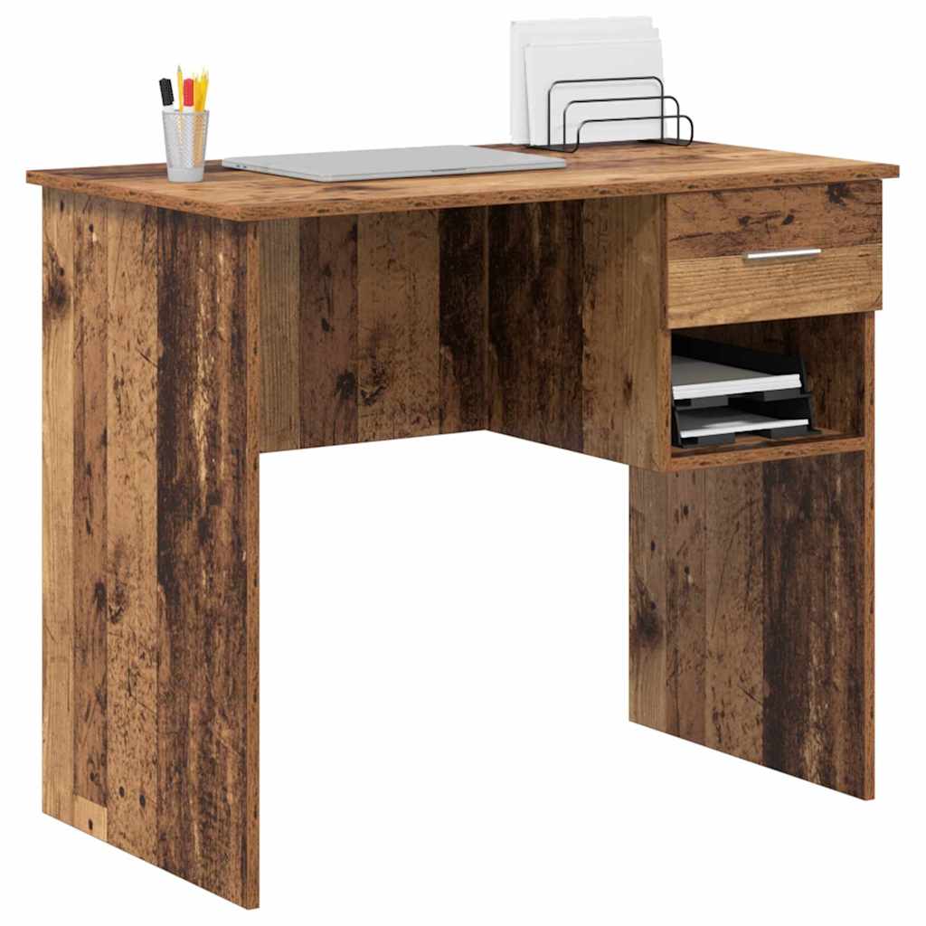 vidaXL Desk Old Wood 90 x 49 x 75 cm Engineered Wood 3