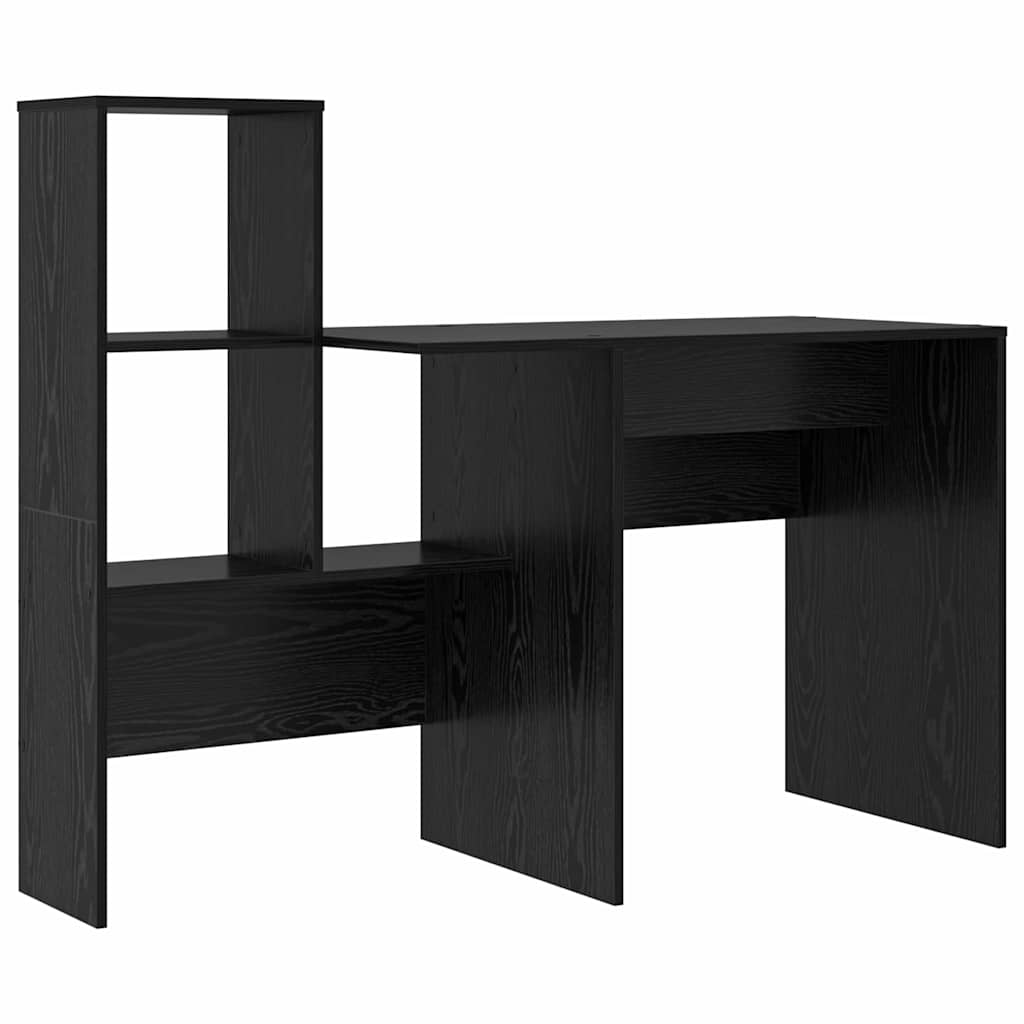 vidaXL Desk Black Oak Engineered Wood 131.5 x 50 x 106.5 cm 2